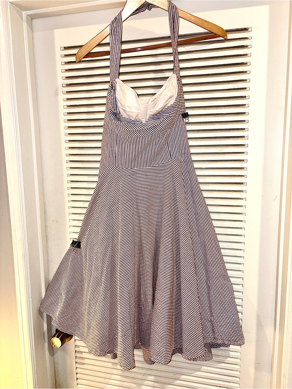 Trashy Diva Navy and White Striped Halter Swing Dress